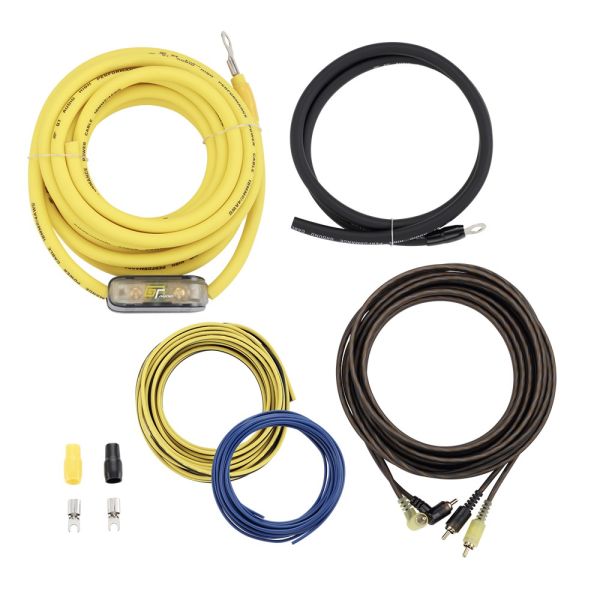 Bassface GT-PK4 - zestaw przewodów CCA do montażu wzmacniacza, przekrój 18mm2 (4AWG)